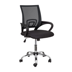 Кресло поворотное RICCI, CHROME (черный+черный)