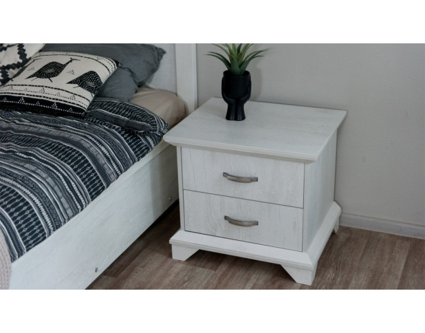 Тумба Лорена 2ящ Бетон пайн белый