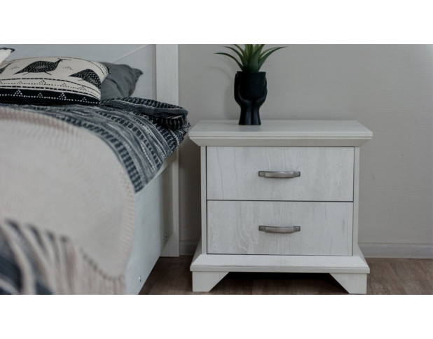 Тумба Лорена 2ящ Бетон пайн белый