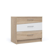Комод Антария 3ящ Сонома/белый