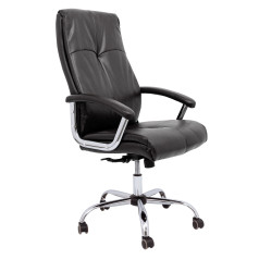 Кресло поворотное MARSEL, CHROME, ECO, (черный бриллиант)