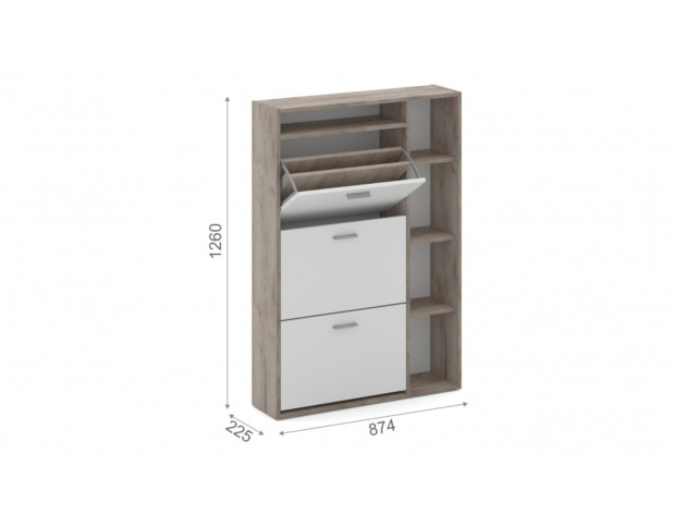 Тумба для обуви Толедо-2 Дуб крафт серый/белый