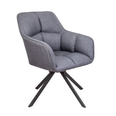 Кресло VIRGINIA, поворотное, ткань, тем.-серый MQ001-5/черный
