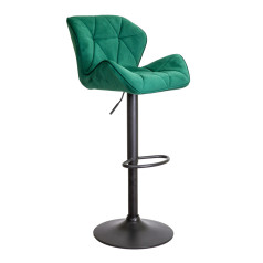 Стул барный BERLIN, (зеленый велюр/черный)
