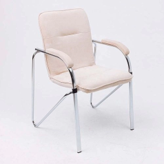 Стул "SAMBA AKS-1" арт. G000.091, ткань PEARL102 крем, подлокотники мягкие
