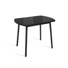 Стол ВИНЕР Mini раздвижной со стеклом, 94(126)*64*75, Черный/Черный