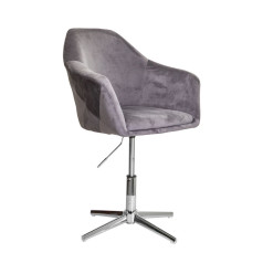 Стул DUBAI, поворотный, (темно-серый велюр/хром)
