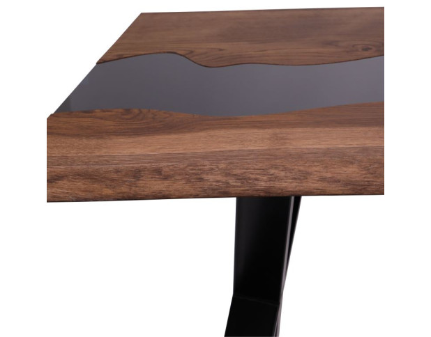 Стол КВАРЦ, 140*80*75, дуб мореный/черный (ПрС Ст Дуб (03) ХН/Р-80/20)