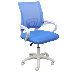 Кресло поворотное RICCI, WHITE (голубой)