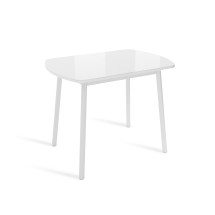 Стол ВИНЕР Mini раздвижной со стеклом, 94(126)*64*75, Белый/Белый