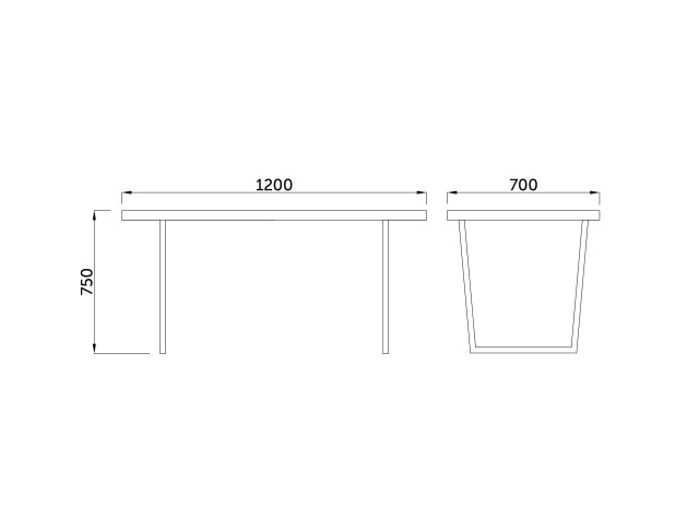 Стол Уэльс (Л), Сосна Пасадена \ опора чёрный муар, 1200*700*750