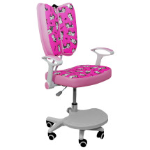 Кресло поворотное PEGAS, ткань, (розовый с котятами)