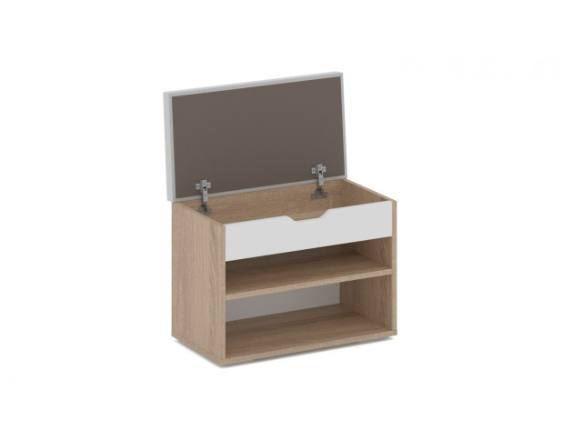 Тумба для обуви Аризона малая Дуб сонома/белый (вайт)