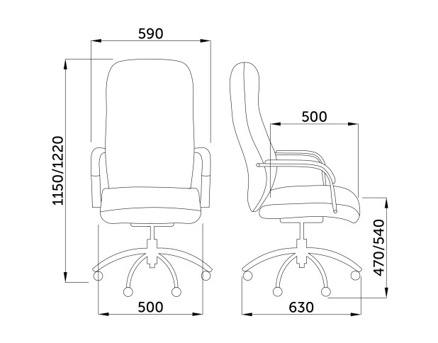 Кресло поворотное ADAM, ECO, черный