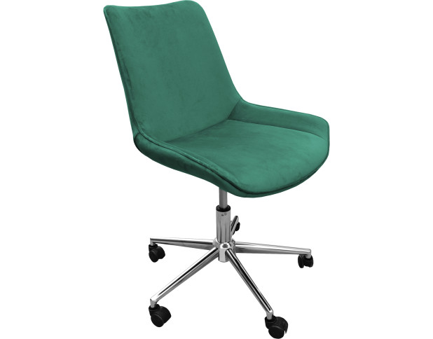 Стул LUMIER, поворотный, зеленый велюр/хром