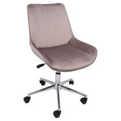 Стул LUMIER, поворотный, бежевый велюр/хром