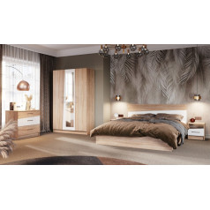 Спальный гарнитур Антария Сонома/белый с 3-х дв. шкафом