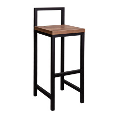 Стул барный Крам (Л) (Дуб табачный крафт \ черный муар)