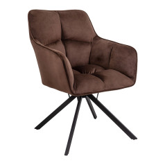 Кресло VIRGINIA, поворотное, велюр, шоколадный HCJ-10/черный