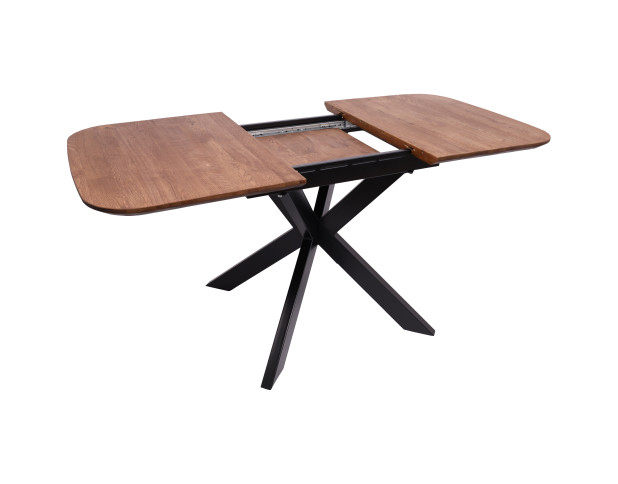 Стол ВЕЙВ раздвижной, 120(160)*80*75, дуб мореный/черный (ПрР-3 DSW (02) КСЕ/Р-80)