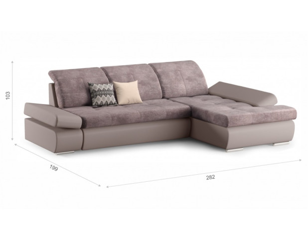 Диван угловой Сканди 2 правый угол Cortex latte/Marvel cocoa