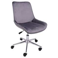 Стул LUMIER, поворотный, темно-серый велюр/хром