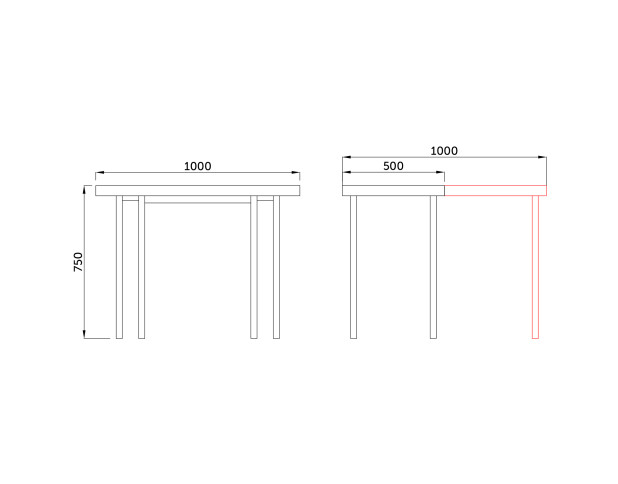 Стол-консоль Далис 1, Дуб Табачный Крафт \ опора чёрный муар, 1000*500(1000)*760