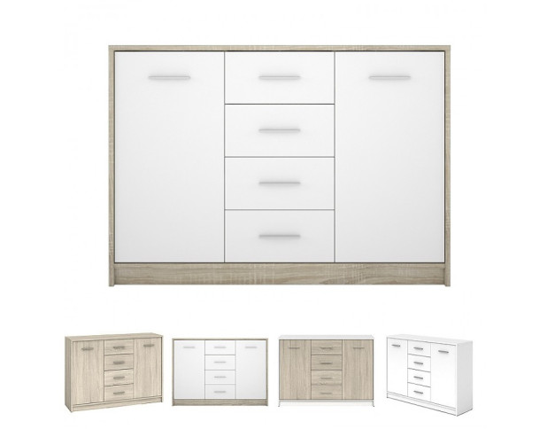 Комод НЕПО KOM2D4S Дуб сонома/Нимфеа Альба