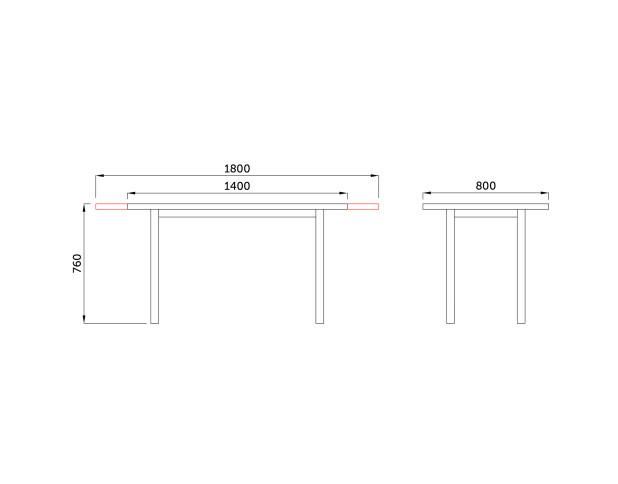 Стол WENUS 2 S, 140(180)*80*76, дуб натур. шпон/чёрный