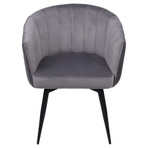 Кресло MELON, поворотное, серый велюр/черный