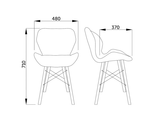 Стул COLIN, серый/дерево