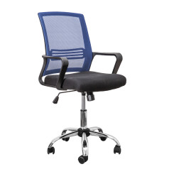 Кресло поворотное OLIVER, (синий+черный)