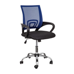 Кресло поворотное RICCI, CHROME (синий+черный)