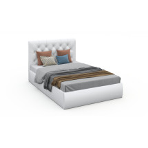 Мягкая кровать Беатриче с подъемником 160х200 кожзам Teos White