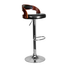 Стул барный BRUNO, черный/хром