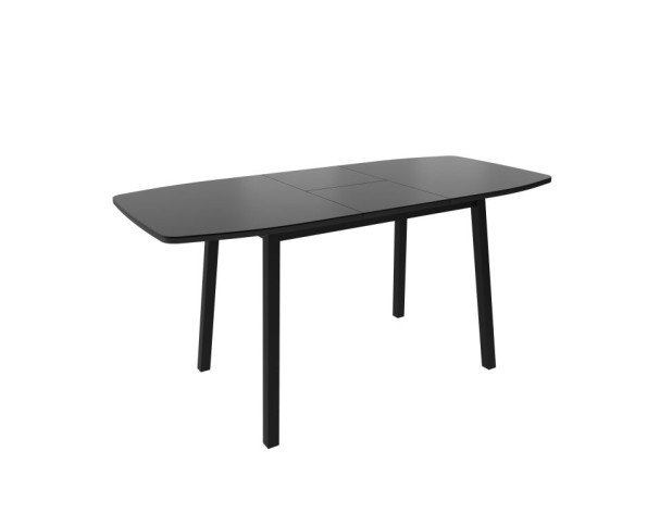 Стол ЛИОН раздвижной стекло матовое, 120(152)*70, Черный/Черный