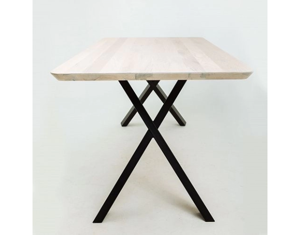 Стол КАТМАЙ, 160*85*75, дуб беленый/черный (ПР-2 DSW (02) ХН-80/20)