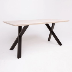 Стол КАТМАЙ, 160*85*75, дуб беленый/черный (ПР-2 DSW (02) ХН-80/20)