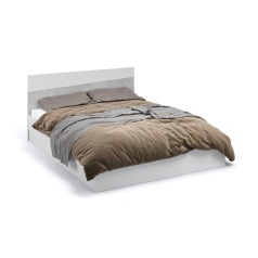 Кровать Антария 160*200 (основание ЛДСП) Белый жемчуг/Ателье светлый