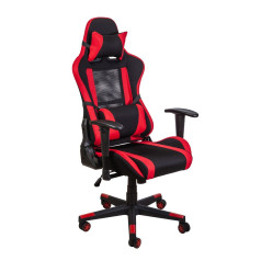 Кресло поворотное OPTIMUS, ткань/сетка, черный+красный