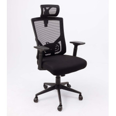 Кресло поворотное NORMAN, ткань/сетка, черный