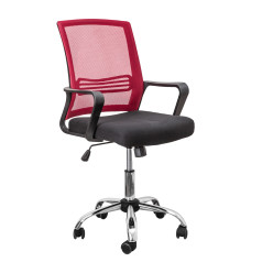 Кресло поворотное OLIVER, (красный+черный)