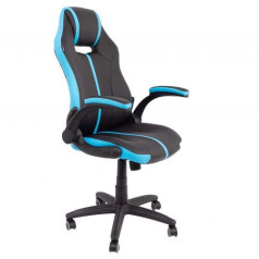 Кресло поворотное FENIX, ECO, черный/голубой