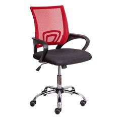 Кресло поворотное RICCI, CHROME (красный+черный)