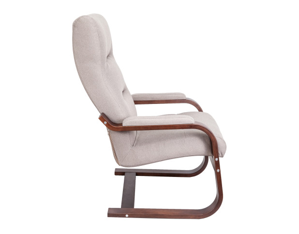 Кресло Leset Оскар, Орех текстура, ткань Milos 09 (серый)