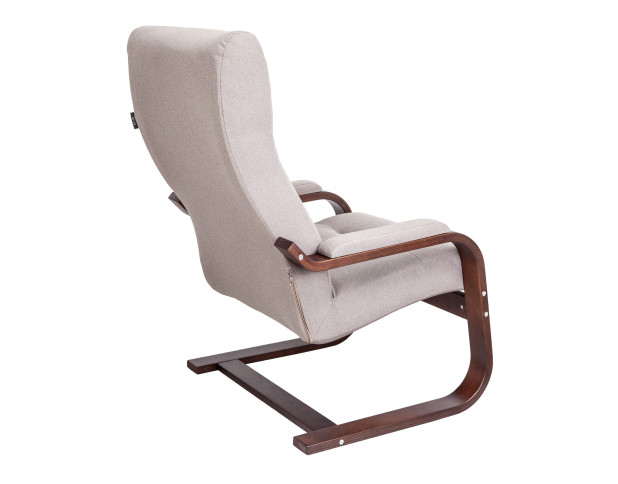 Кресло Leset Оскар, Орех текстура, ткань Milos 09 (серый)