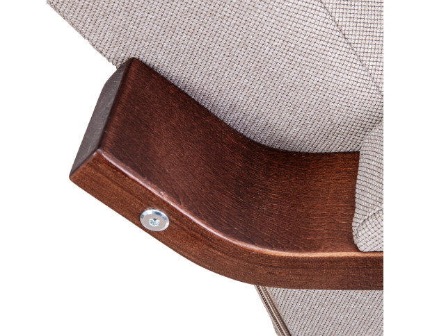 Кресло Leset Оскар, Орех текстура, ткань Milos 09 (серый)