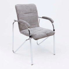 Стул "SAMBA AKS-1" арт. G000.091, ткань PEARL 6909 светло-серый, подлокотники мягкие