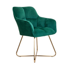 Стул FLORIDA, (зеленый велюр/золото)