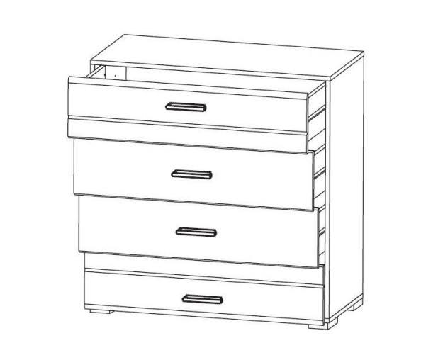 Комод ВУШЕР KOM 4S 90 нимфеа альба/ белый глянец